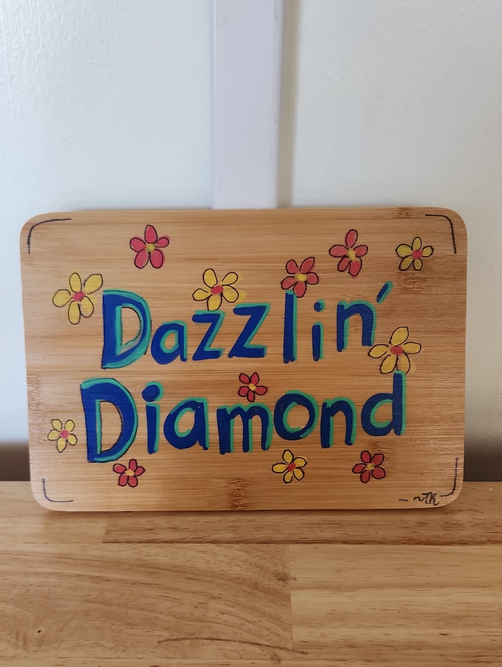Bamboo Sign Dazzlin' Diamond Custom Order 10 X 7 Inch